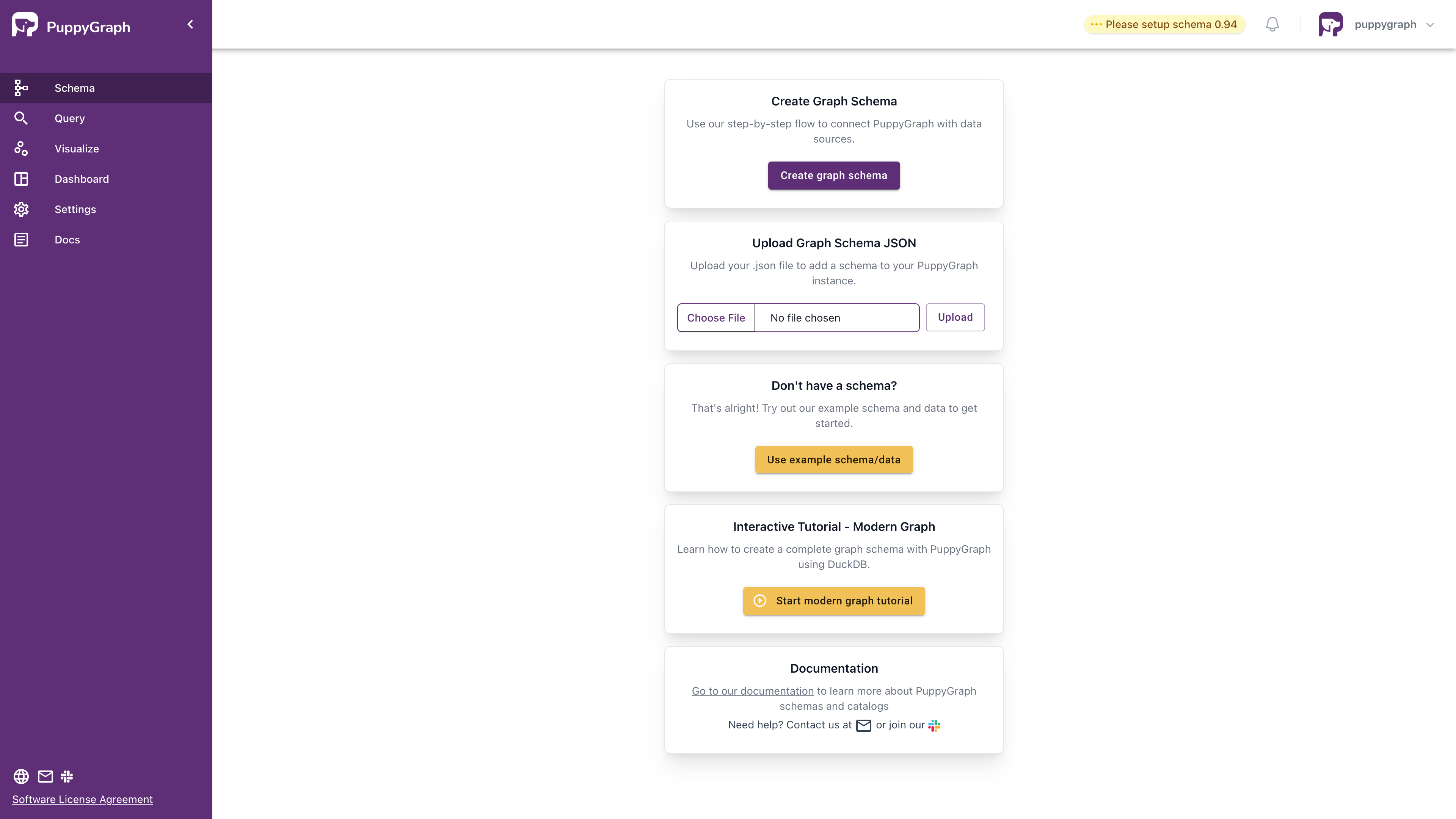 Schema Upload Interface