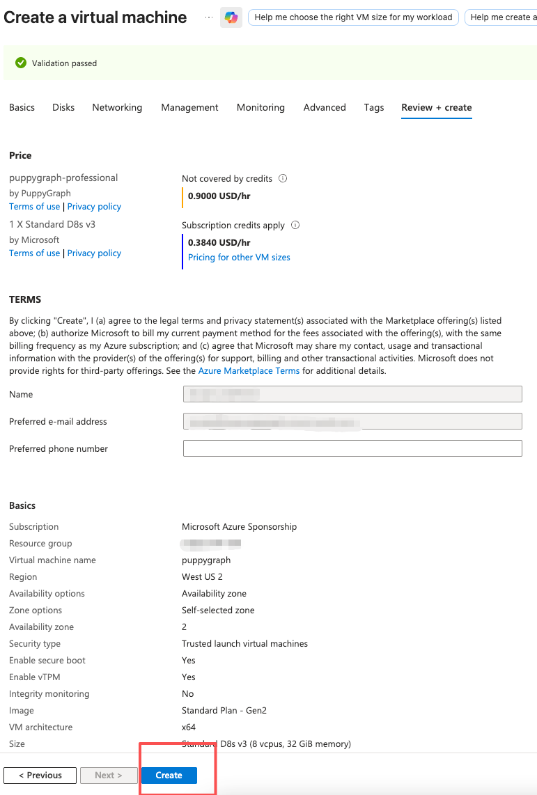 VM Review Create