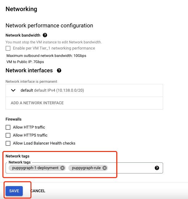Add Network tags