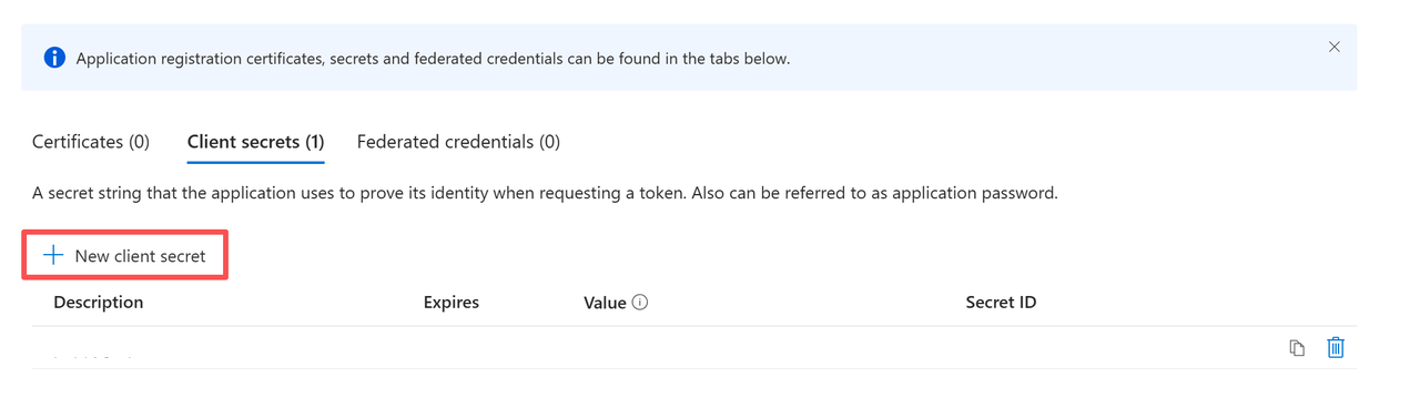 Create Client Secret