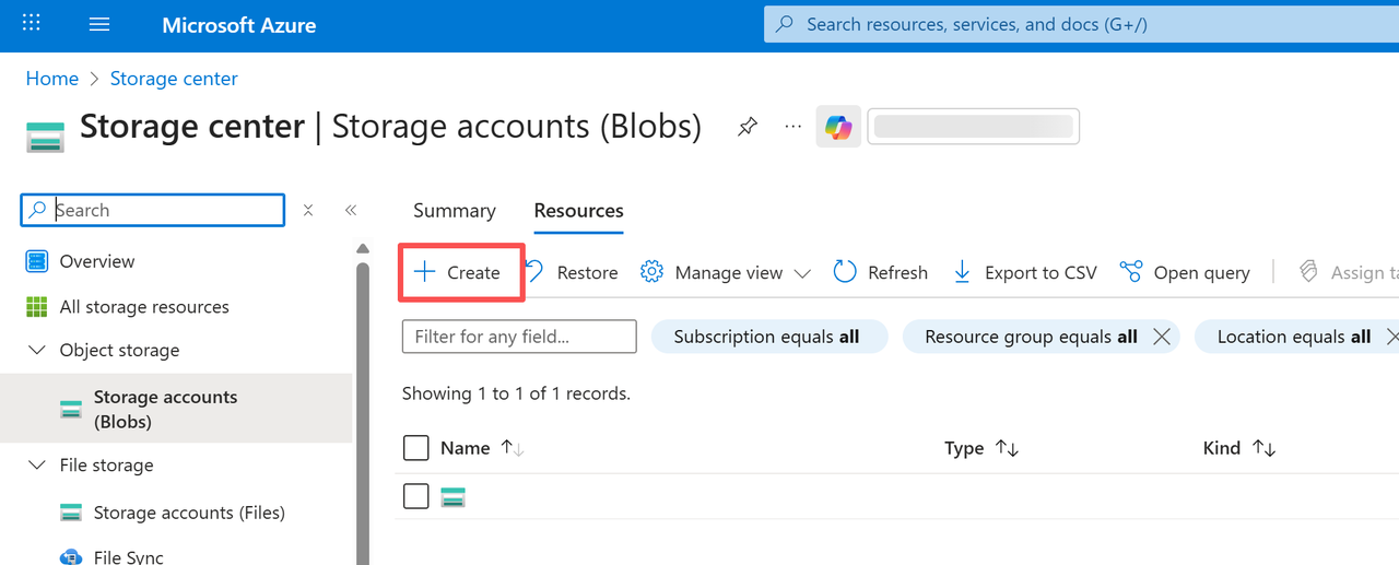 Create Storage Accounts