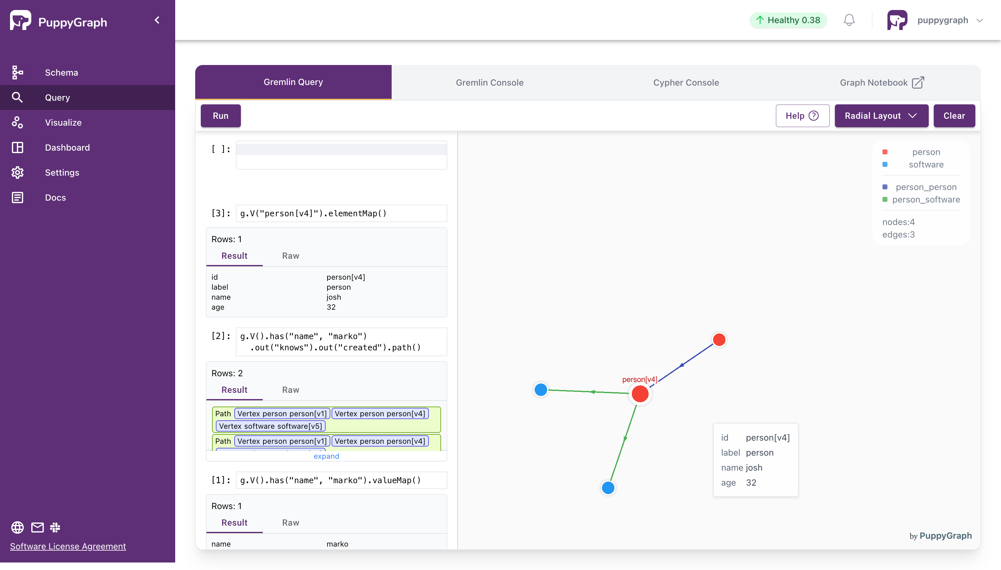 Interactive Query with Results