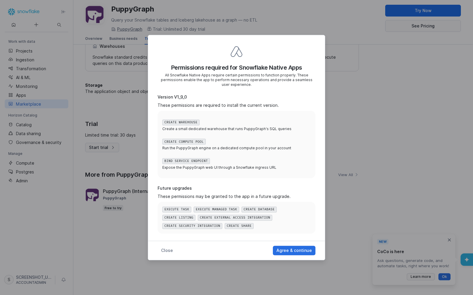 Install permissions